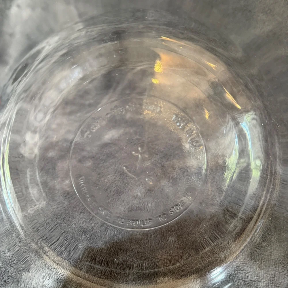 Anchor Hocking Clear Glass Mixing Bowls Set of 2 Microwave Oven Safe Made in USA